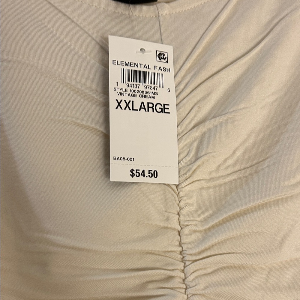 INC Cream Ruched Blouse - Picture 2 of 4